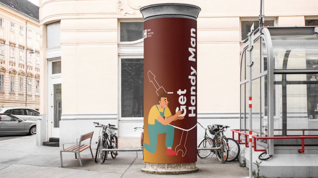 מודעה מעוצבת על מוקאפ הנדימן