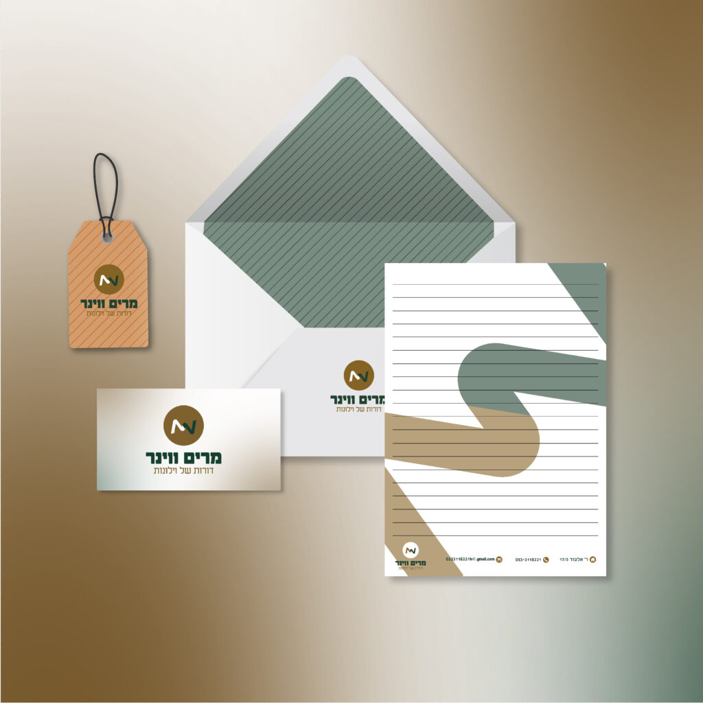 מכתביה מעוצבת על מוקאפ מרים ווינר